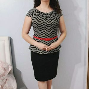Dress Barn Polka Dot Dress w/ belt